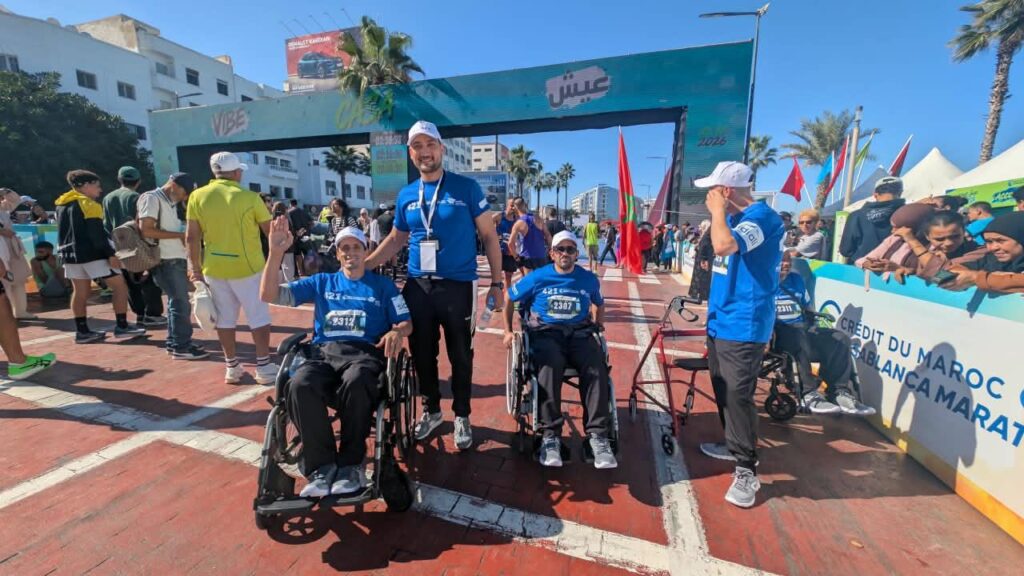 Participants du 421 m sur le parcours du Marathon de Casablanca